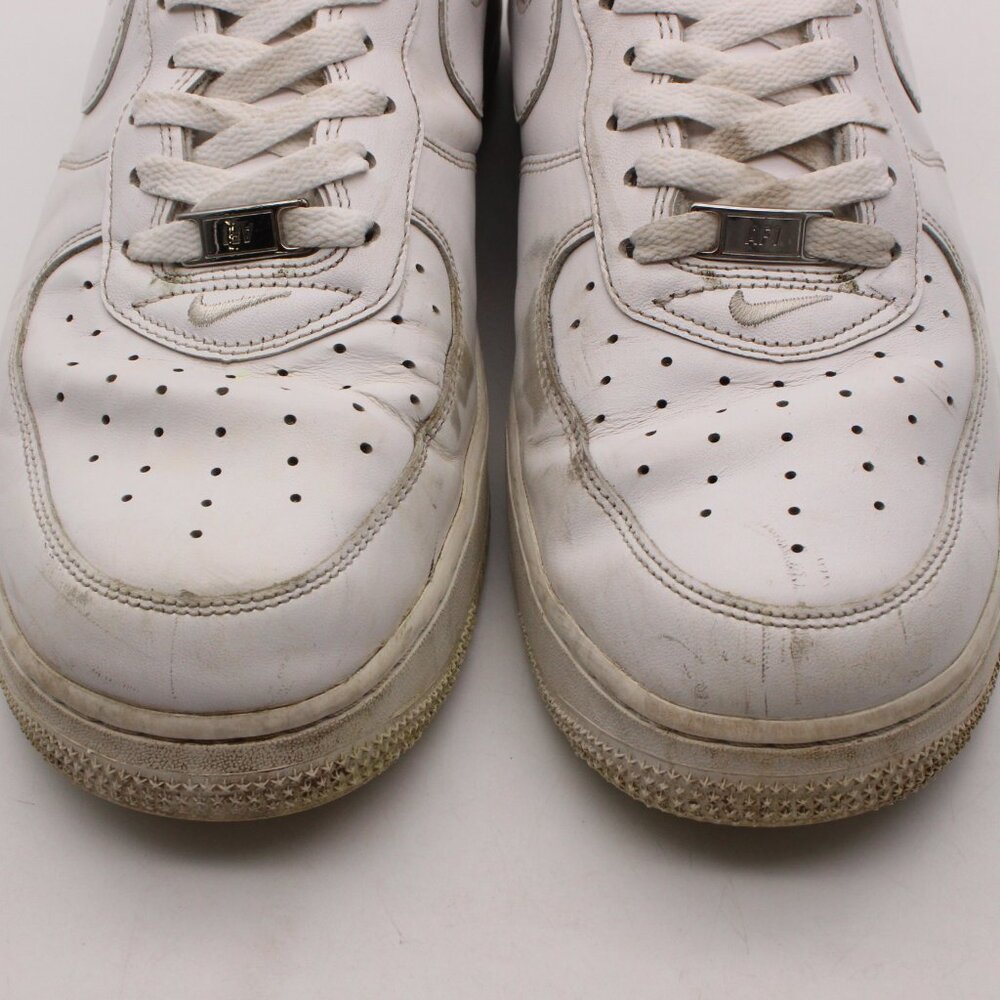 Nike Air Force 1 x Supreme Low Box Logo Men's Size 12 White Leather Sneaker - Picture 12 of 13